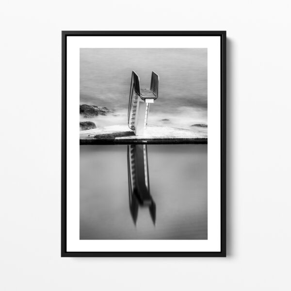 Plongeoir piscine d eau de mer de Saint Quay Portrieux Cotes d Armor Serie Ghosts framed print photo Sebastien Desnoulez Photographe auteur