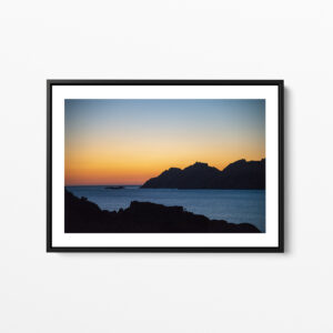 Sardinian coastline at sunset framed print photo Sebastien Desnoulez photographe auteur