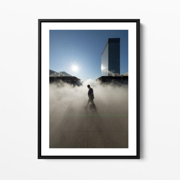 Walking through the fog serie Ma Defense framed print photo Sebastien Desnoulez Photographe auteur